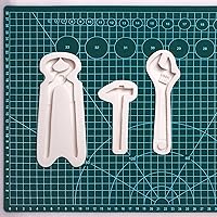 Vista 6 de Herramientas de mano moldes de silicona para chocolate, 3 paquetes de llaves de martillo grandes, alicates, herramientas de construcción, moldes