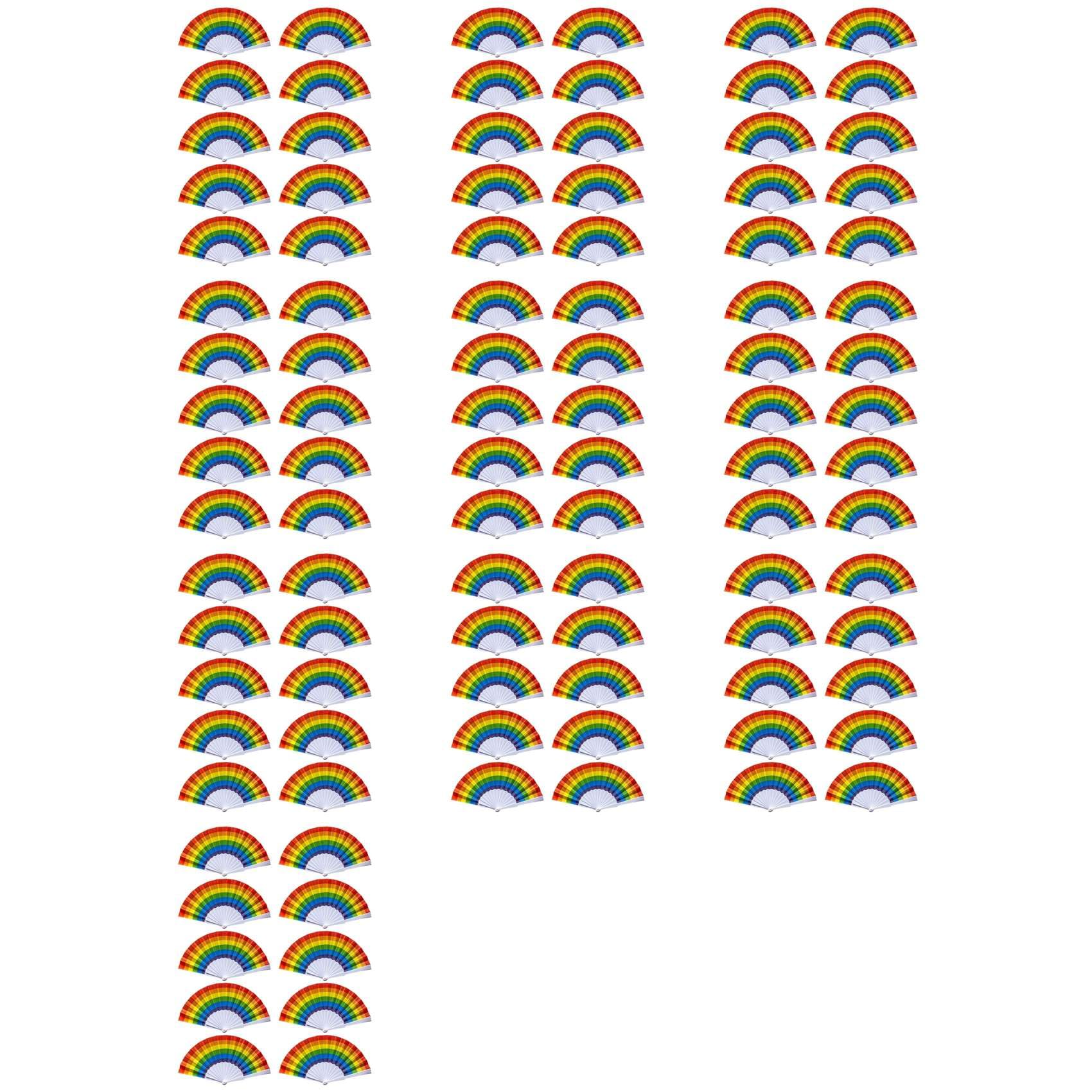 100X Rainbow Fan Pride Składane Ręczne Wentylatory Gay Pride Akcesoria Rainbow Akcesoria Dekoracje Miesiąc Dumy