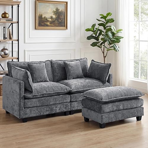 Miniatura 22 de Sofá seccional, cómodo sofá modular de nube, sofá modular de asiento profundo, sofá moderno en la nube, sofás modulares para sala de estar,