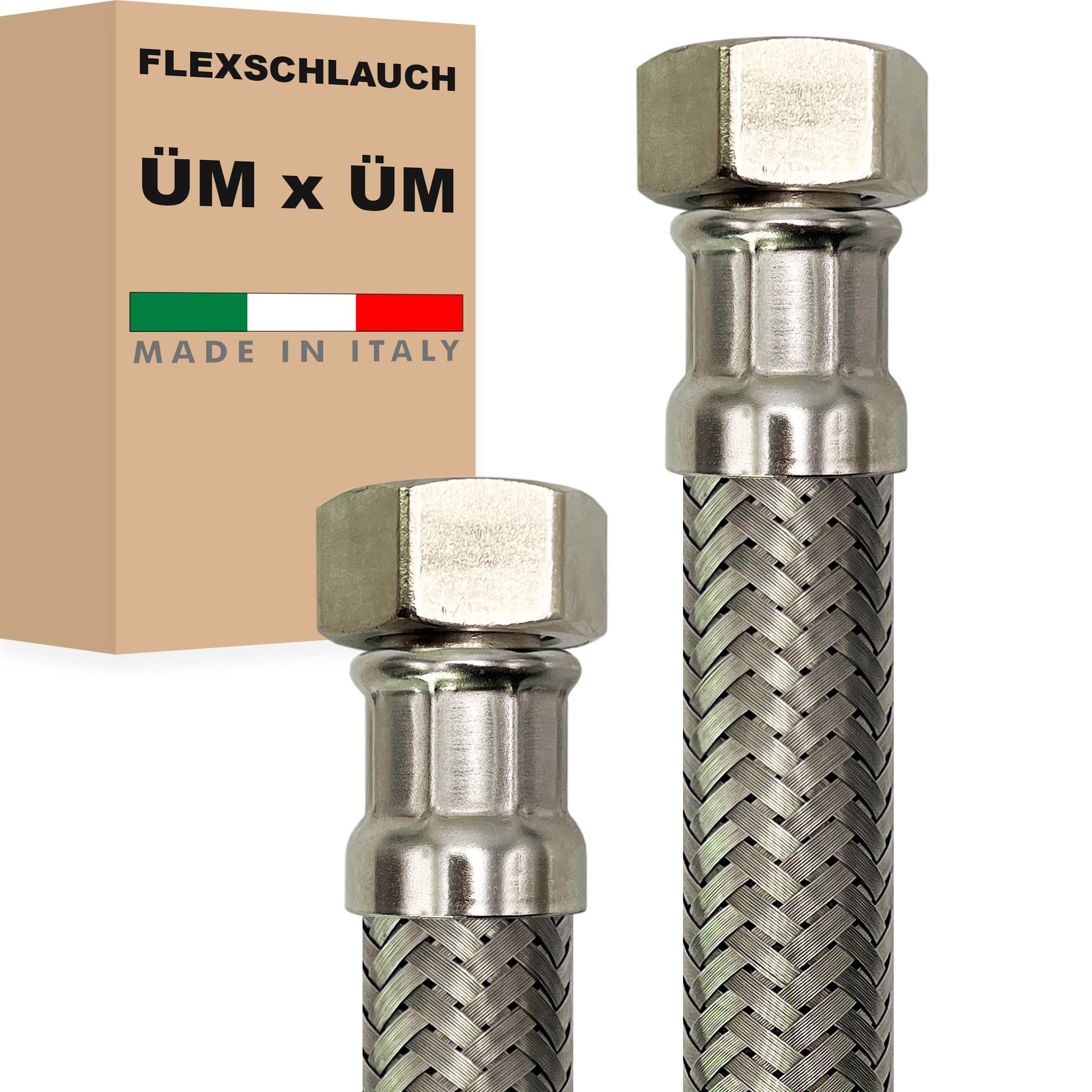 Manguera flexible DN25-1" de acero inoxidable, para instalaciones sanitarias domésticas, 170 cm