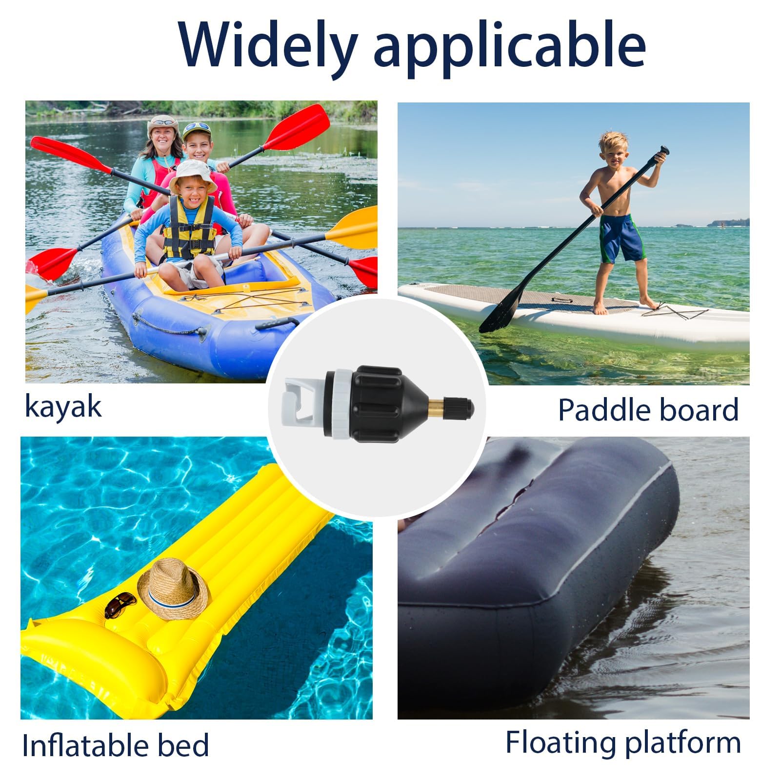 Adaptador de bomba eléctrica 1 pieza de cobre, conector de 7 mm, accesorio inflado para kayak, sup, barco inflable Adaptador de válvula resistente y duradero para bomba de aire