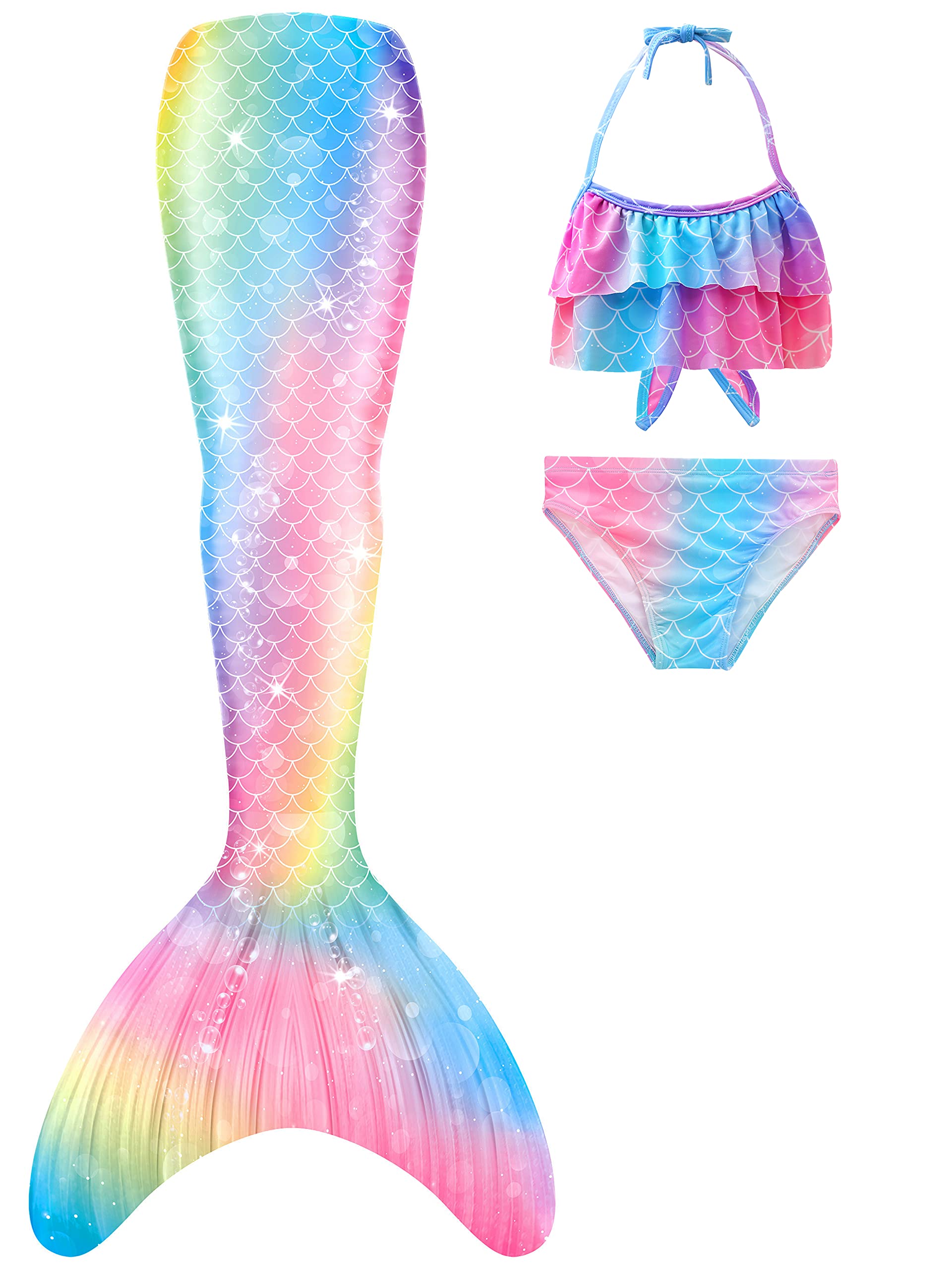 shepretty Traje de Baño Sirena de Las Muchachas Bikini Set