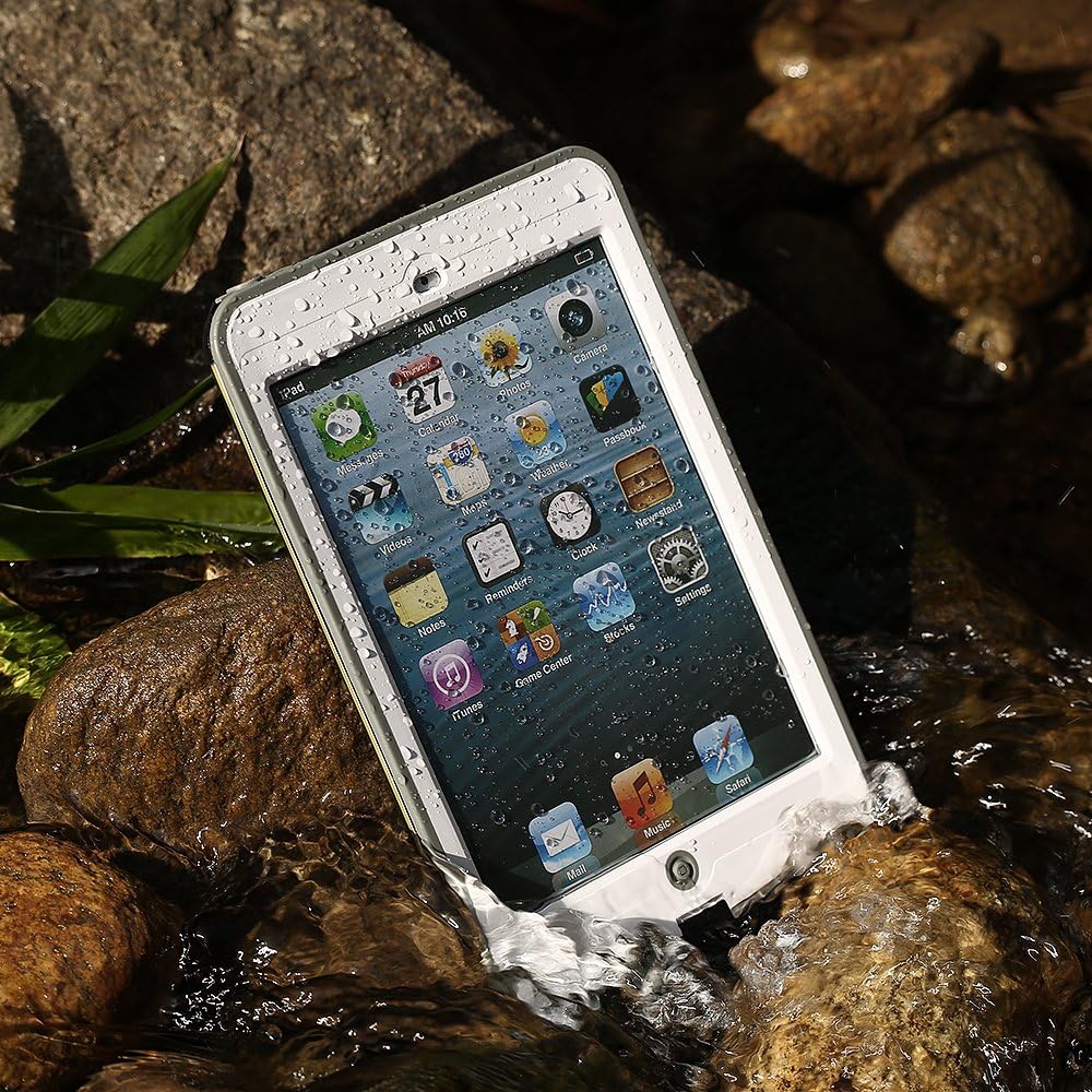 iPad 2 Waterproof Case, Easylife iPad Mini Retina Case Snowproof Waterproof Dirtproof Durable Protective Case Cover for iPad Mini 1/2/3 (White)