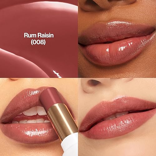 Miniatura 2 de REVLON Super Lustrous Glass Shine Balm, Bálsamo labial hidratante con color tintado con ácido hialurónico, aloe y cuarzo rosa, 008 Rum Raisin, 0.11
