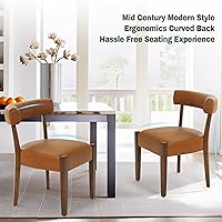 Vista 8 de Modern Dining Chairs Set of 6, Faux Leather Upholstered Kitchen & Dining Room Chairs, Mid Century Modern Wooden Dining Chairs Oversized Sturdy