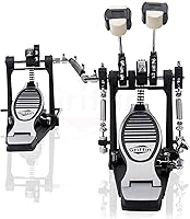 Vista 4 de GRIFFIN Pedal de bombo doble (Serie Quick-Kick) – Juego de tablas de pie de alta resistencia, cadena doble con batidores cuádruples para batería