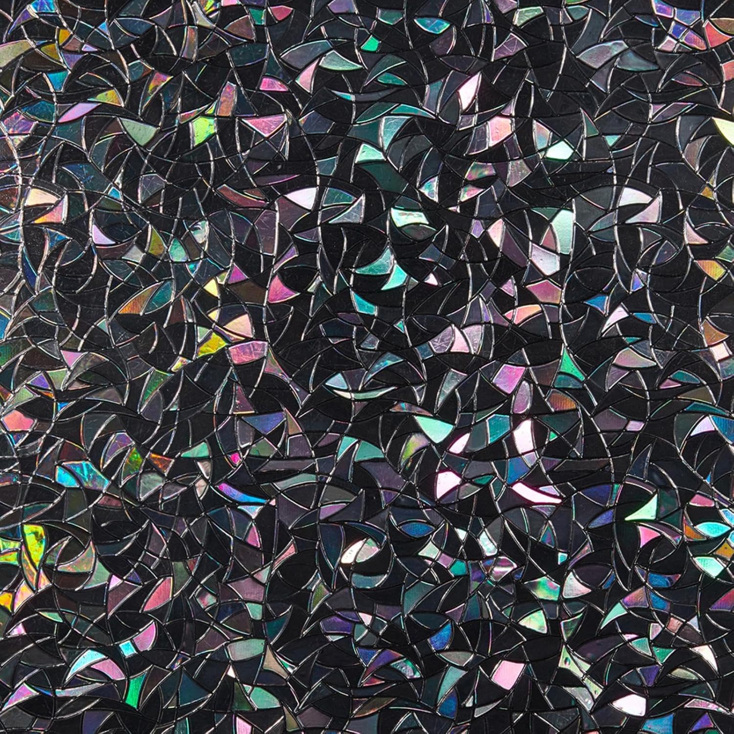 Finnez Blackout Window Privacy Film Rainbow Decorative Window Film, 3D Static Stained Glass Cling Tint for Room Darkening Day Sleep Non-Adhesive, 29.5 x 157.4 inches