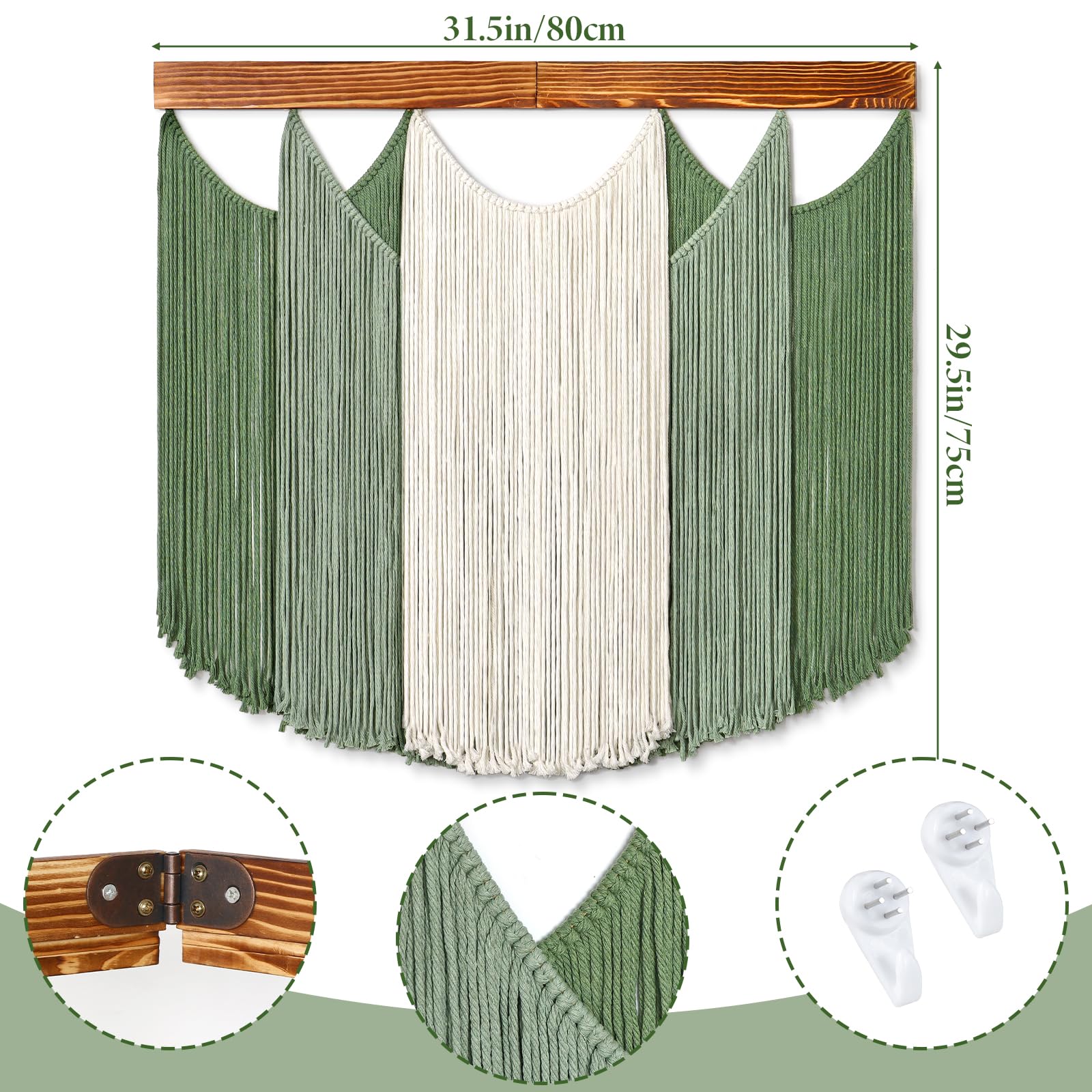 Dremisland Makramee-Wandbehang, Boho-gewebte Tapisserie, Faser, getaucht, Makramee-Wanddekoration, Garn, Wandteppich, Boho-Wandkunst, Dekorationen für Kopfteil, Zuhause, Wohnheim, Wohnzimmer