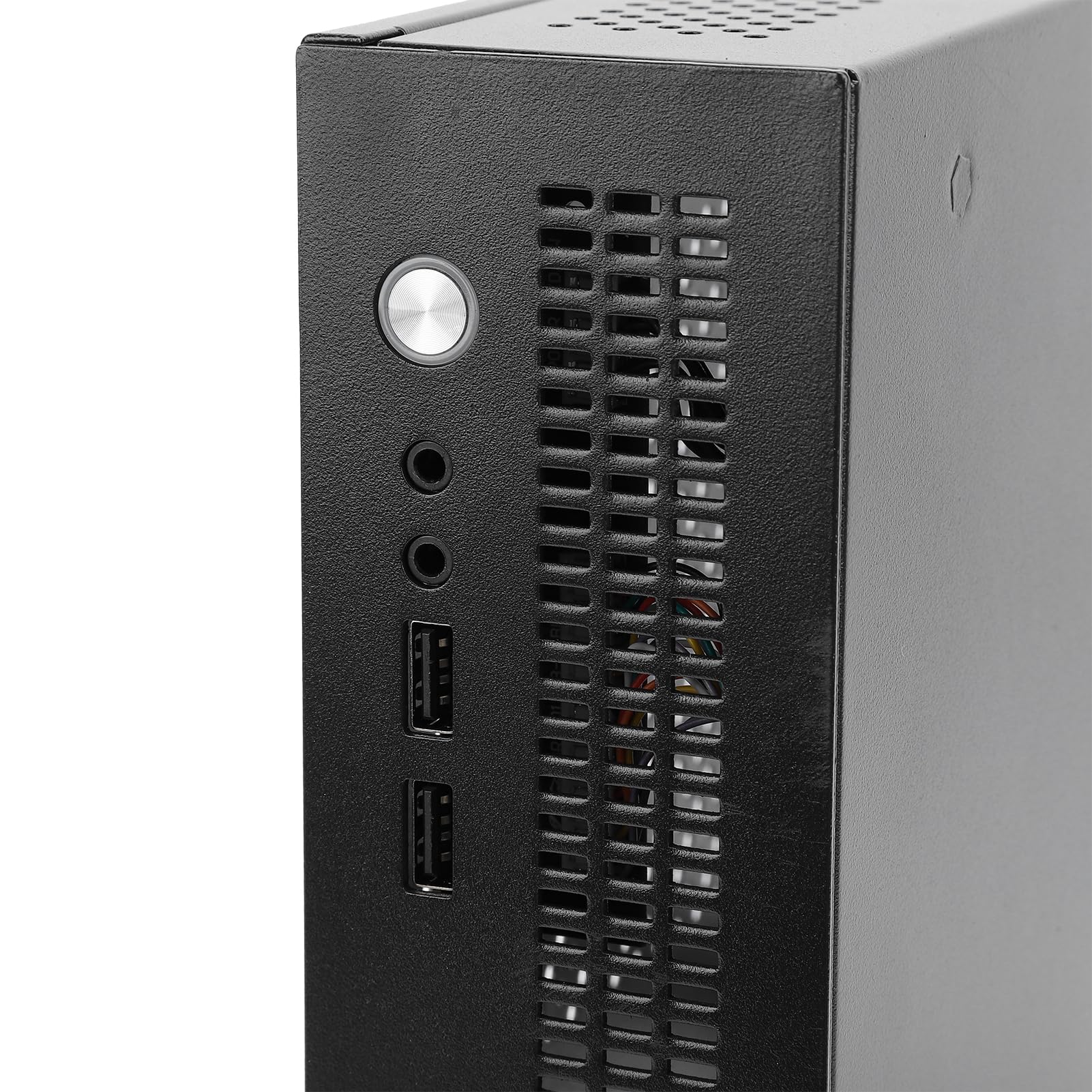 Custodia Mini ITX, ITX Stand Up o Down USB 2.0 Small Chassis, Custodia in Acciaio Supporto SSD 50mm CPU Cooler Custodia PC Compatta per Computer da Gioco, Design di