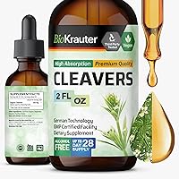 BioKrauter Cleavers Tincture for Lymphatic Drainage & Detox - Vegan 615mg Serving, Alcohol-Free 28-Day Supply