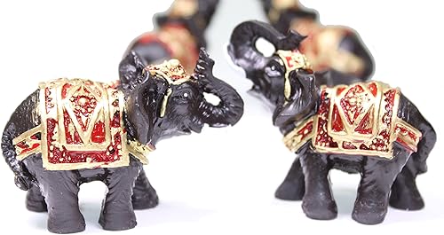 Miniatura 5 de Feng Shui - Estatuas de elefante negro de la suerte, figura Taiji Zen Garden Sand Rock Candle Quemador de incienso