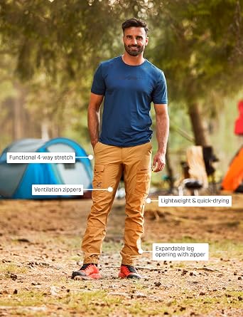 RevolutionRace Rambler Lightweight Pro Trousers for Men, Outdoor Walking and Hiking Trousers