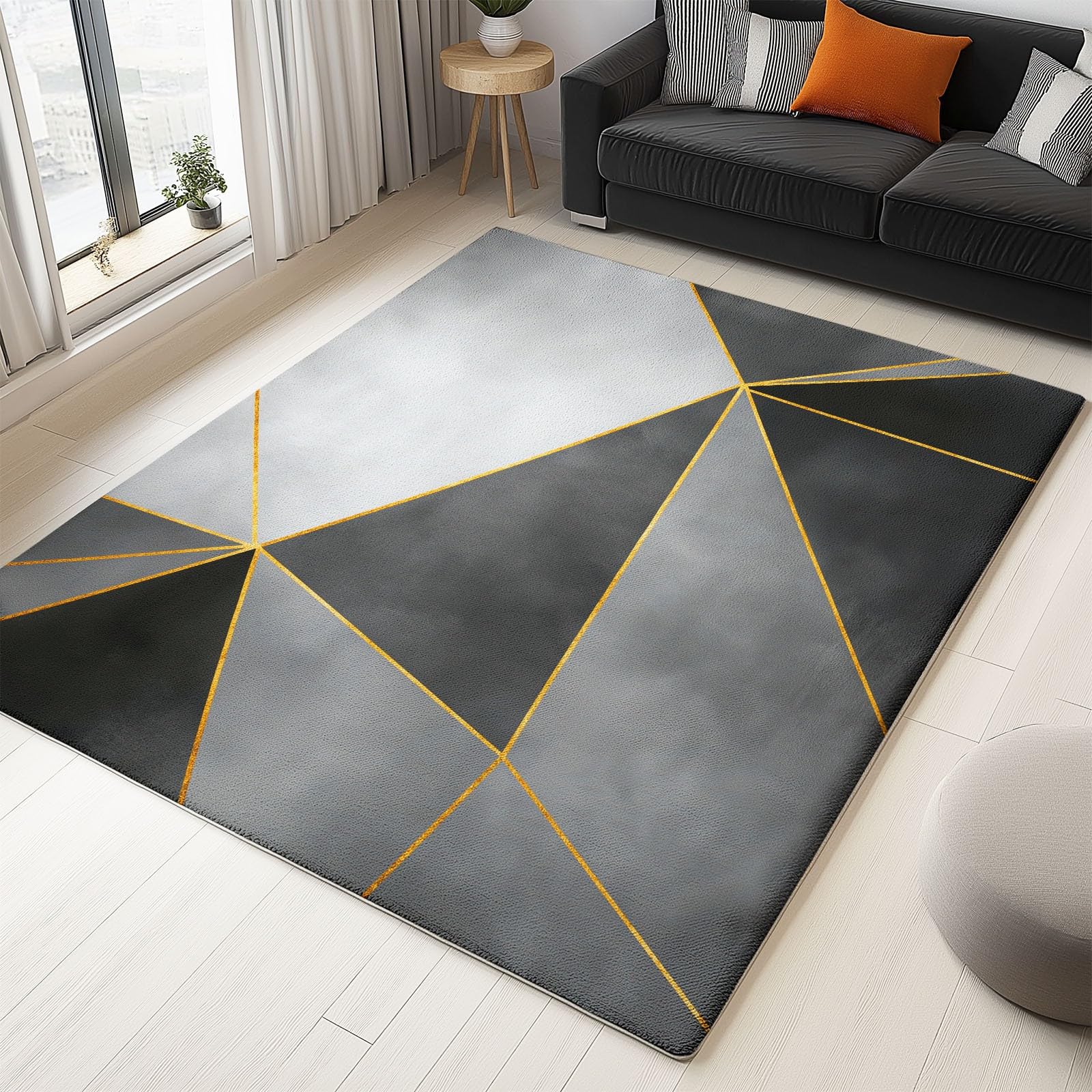 Tapis de chambre à coucher et salle à manger au design triangle chic