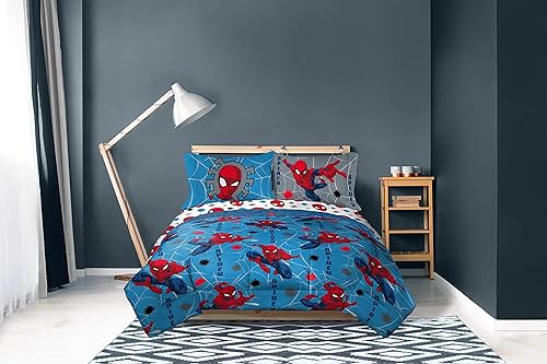 Miniatura 8 de Jay Franco Spiderman Spidey Faces and Avengers Team - Juego de ropa de cama individual de 8 piezas