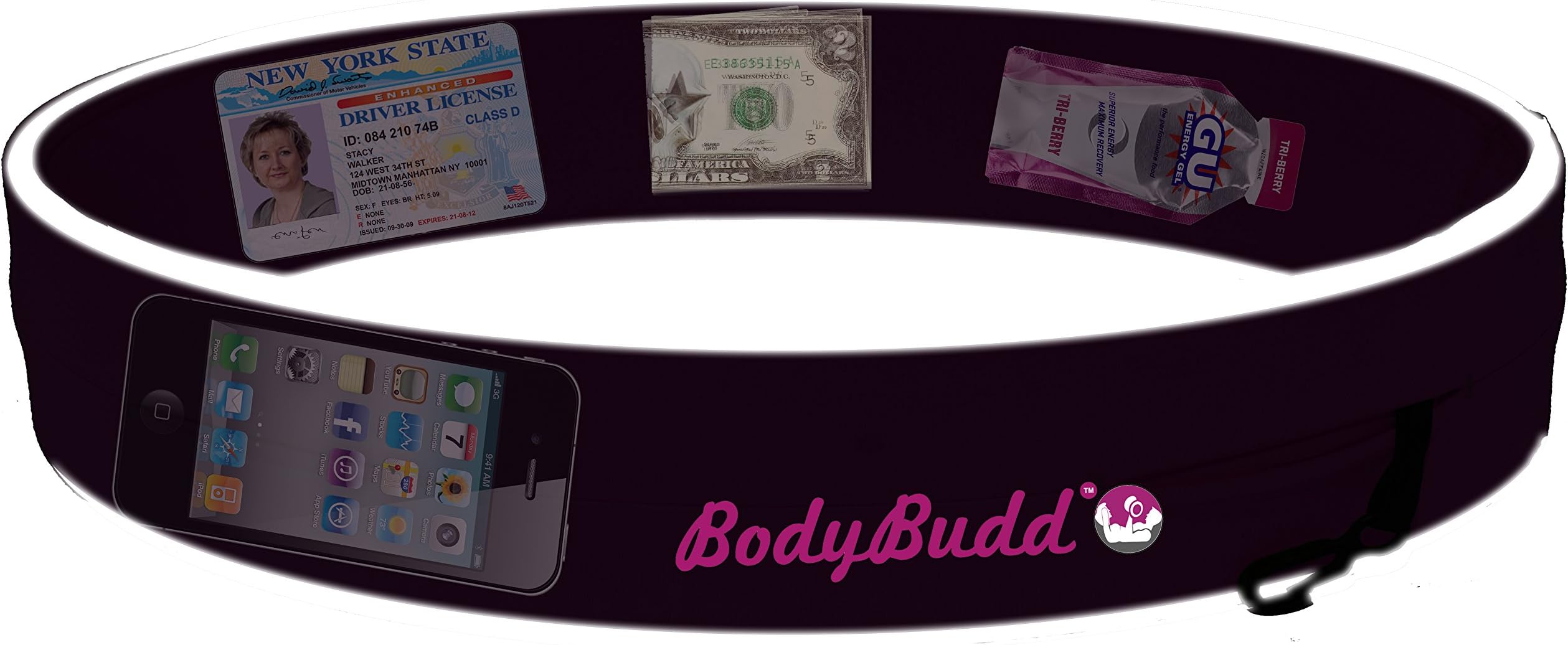 BodyBudd Running Belt Waist Pack Zipper Pocket Jogging Belt Travel Pouch Flip Belt