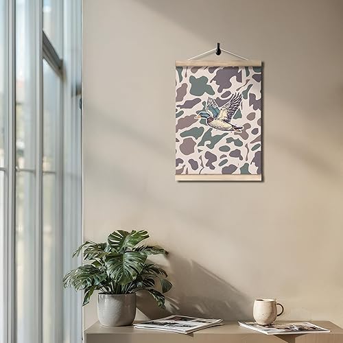 Miniatura 4 de TopXmai Camo Mallard Duck Wall Art Poster Framed, Hunting Room Decor, Retro Camo Wild Animal Canvas Hanging Prints Wall Decor for Nursery Home