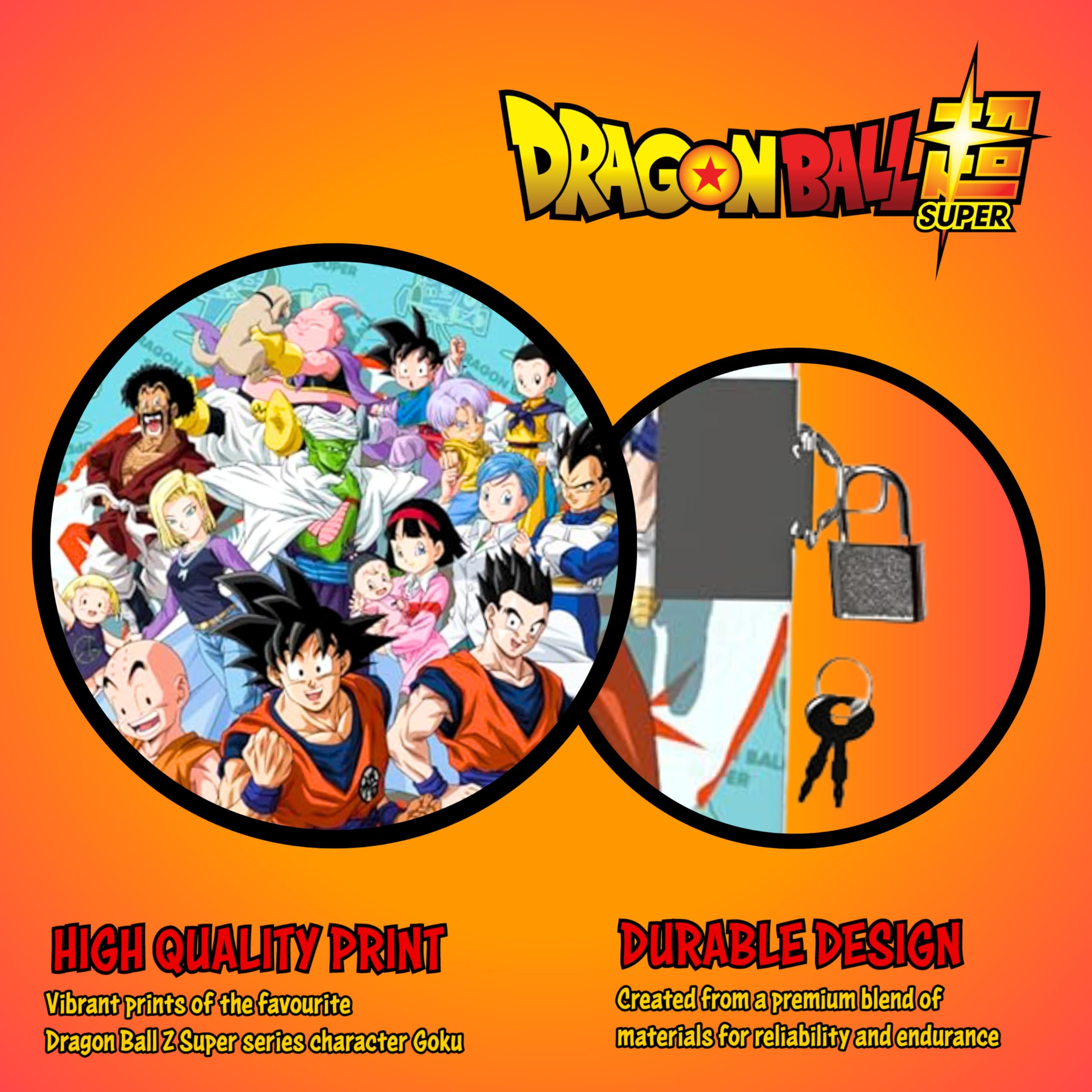 Dragon Ball Z Diario Secreto, Incluye Boligrafo, Cuaderno y Candado con Llaves, Set de Regalo para Niños y Adolescentes