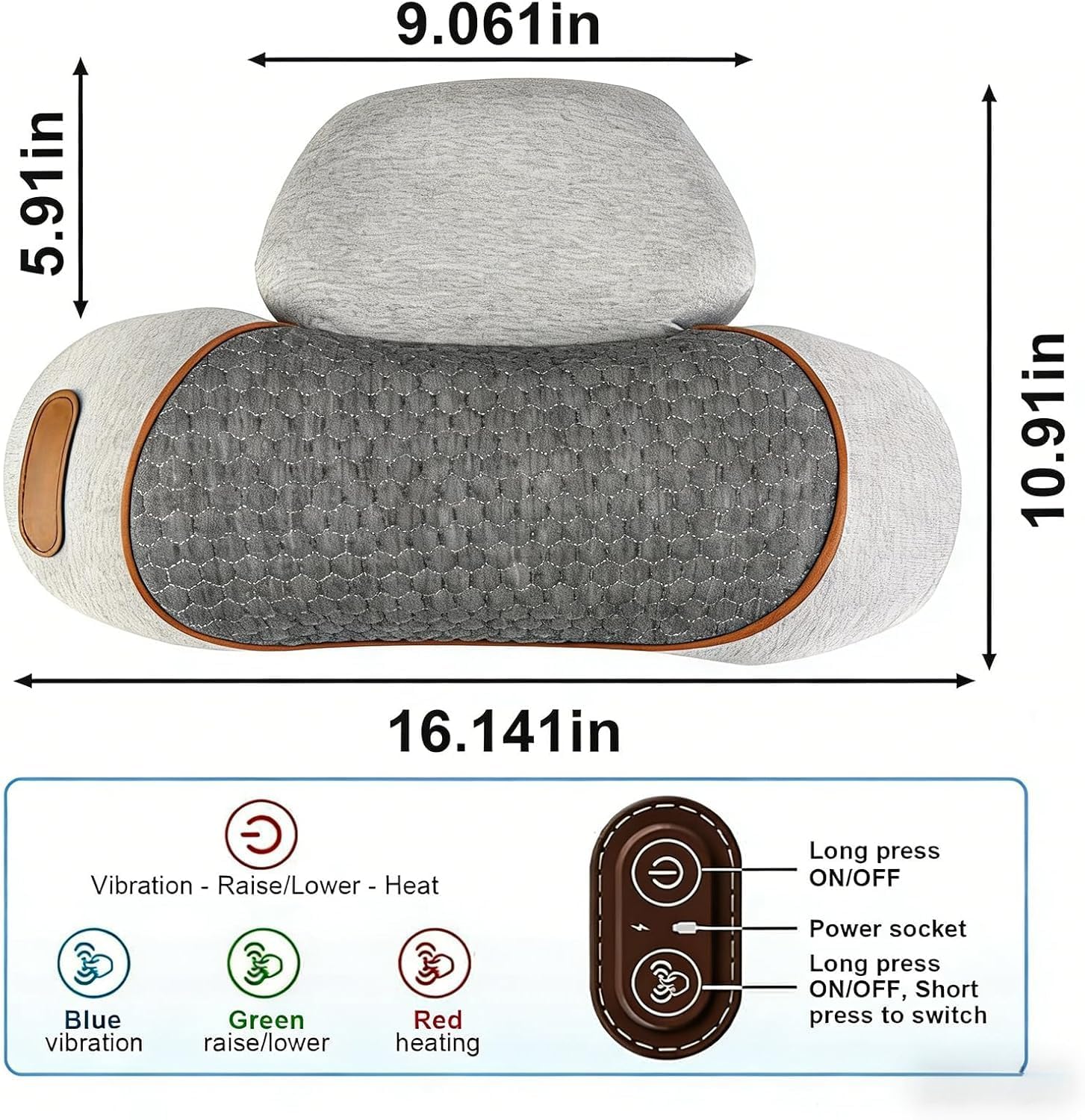 Appareil De Massage Cervical 3 En 1 Avec Fonctions De Vibration,Chauffage Et Soulèvement Par Airbags,Appareil De Traction Cervicale,Étireur Cou,Adaptés Au Massage Et à l'Étirement Du Cou Et Des Jambes