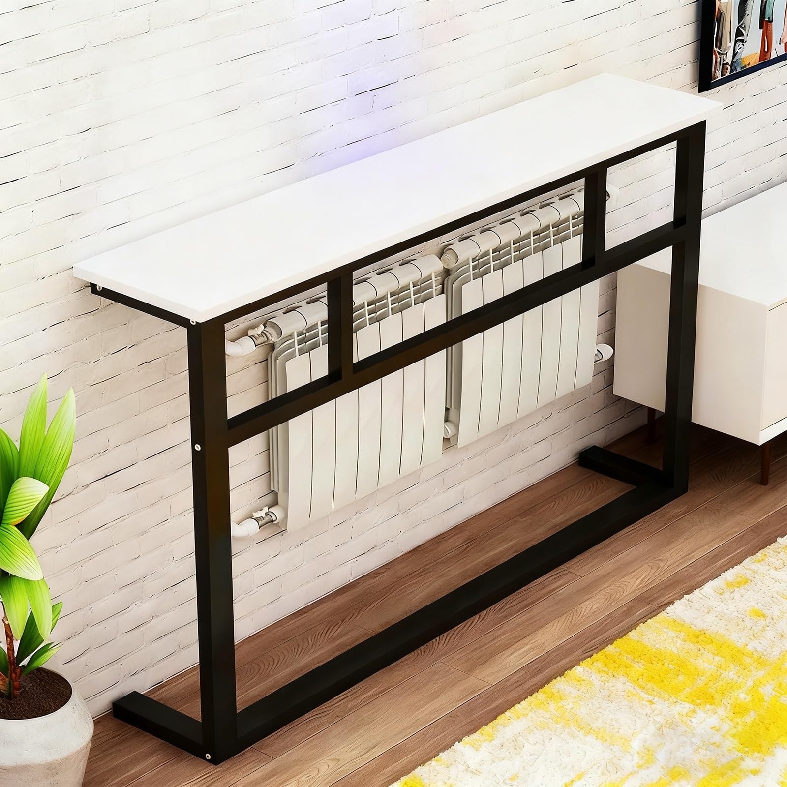 Mensola decorativa per termosifone, tavolo da divano, consolle per casa, soggiorno, camera da letto, ufficio, design moderno, mobile salvaspazio