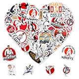 50 Pack Pcs Karate Stickers for Water Bottles Waterproof Vinyl Laptop Luggage Scrapbooking Funny Sports Taekwondo Sticker Packs Set Bulk Adults Teens Boys Aesthetic Small Decals