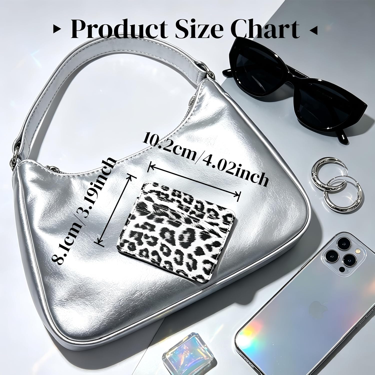 Ultra Slim Cute Snow Leopard Print Card Holder PU Leather Y2K Men Women
