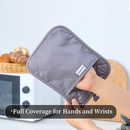 Miniatura 4 de Kitchen Everyday - Juego de 2 soportes para ollas básicos resistentes al calor, silicona suave, resistente al agua, guantes de horno con bolsillo,
