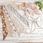 Mikovivi 6pcs Fashion Scarves for Women, Silky Satin Bohemian Head Scarf Tie Multipurpose for Neck Hair Handbags & Purse Accessories