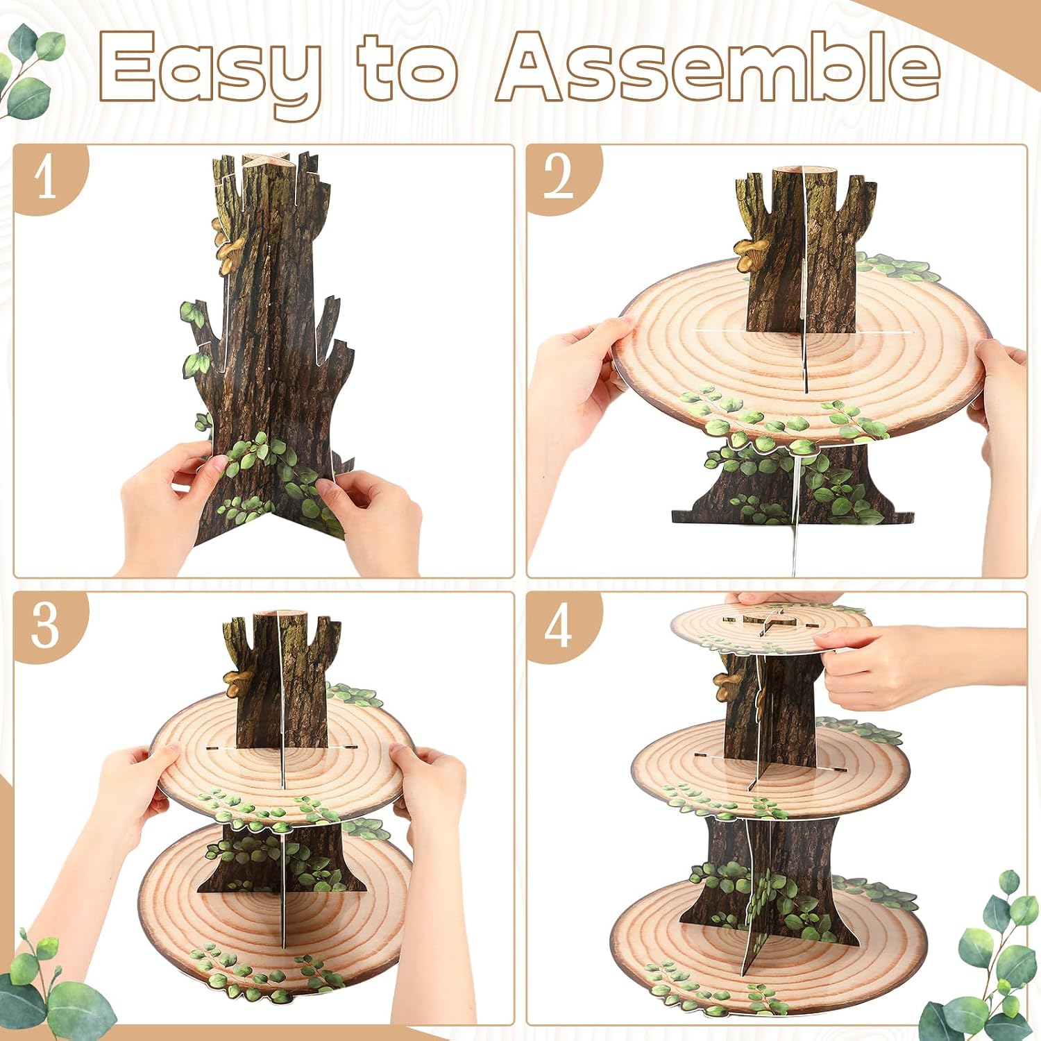 5 Pcs Woodland Cupcake Stand Sets Woodland Baby Shower Decoration
