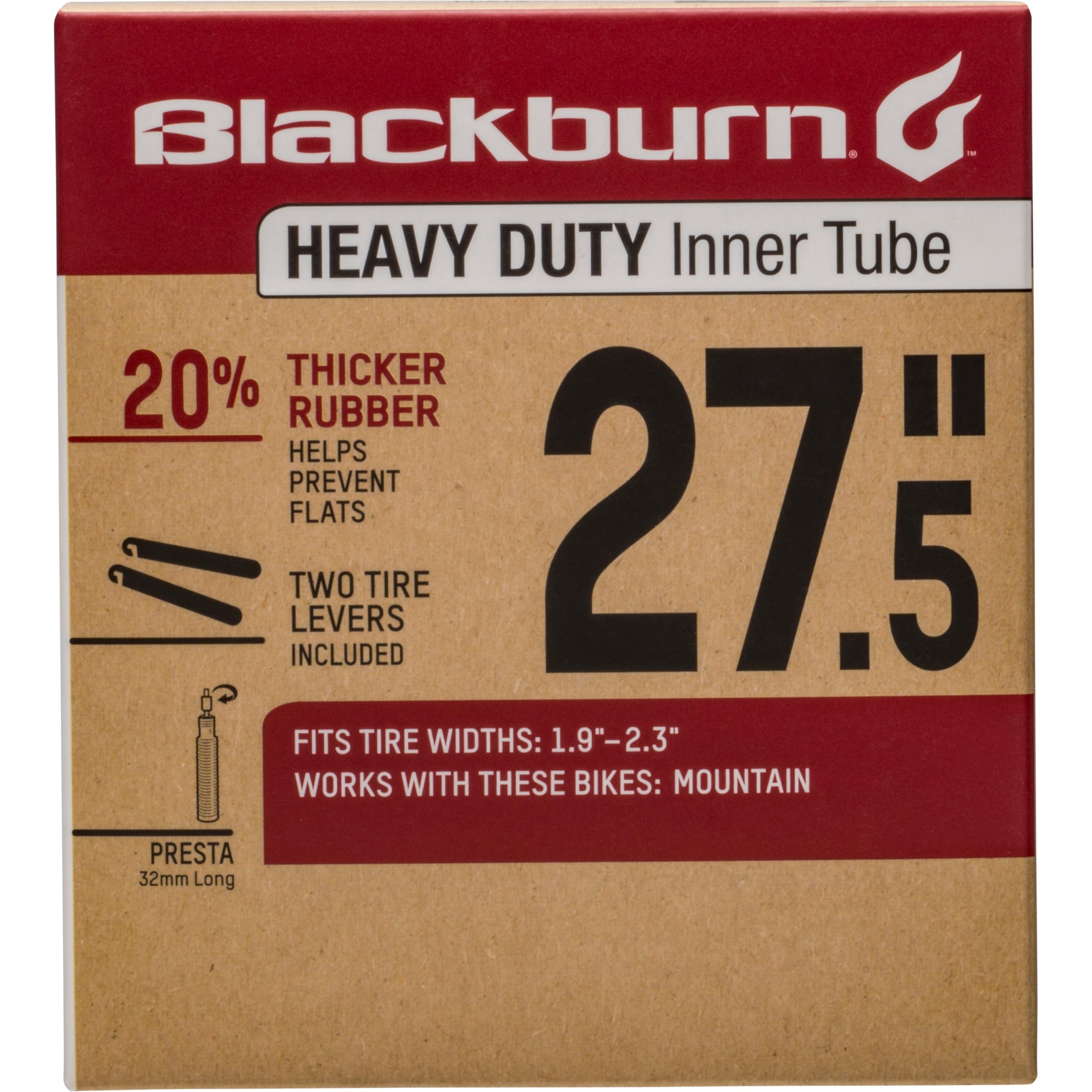 Blackburn 27.5" x 1.9-2.3" Presta Heavy Duty Bicycle Inner - cycling | Mubboo