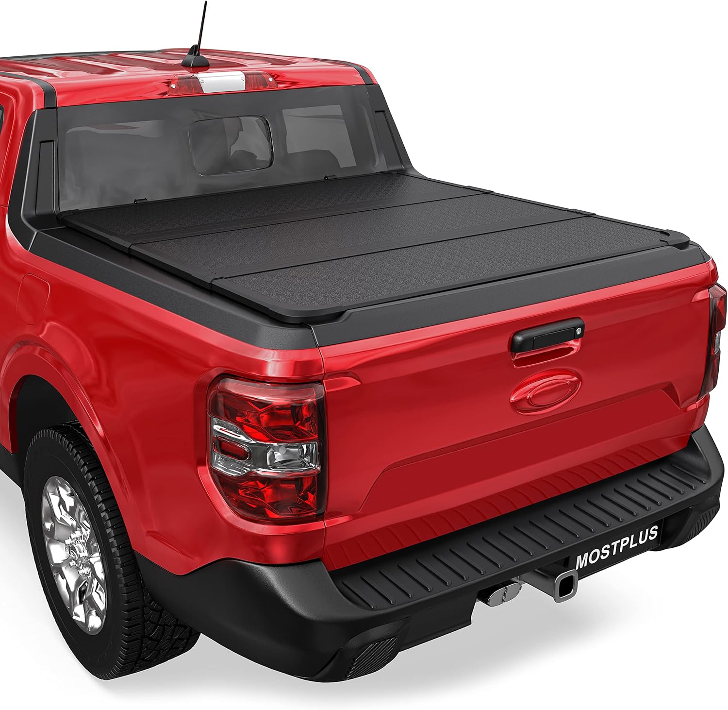 MOSTPLUS Soft Roll-up Truck Bed Tonneau Cover On Top Compatible with 2022 2023 2024 2025 Ford Maverick Bed 3 Fold Fleetside (4.5 FT Feet Bed-54.4 inch