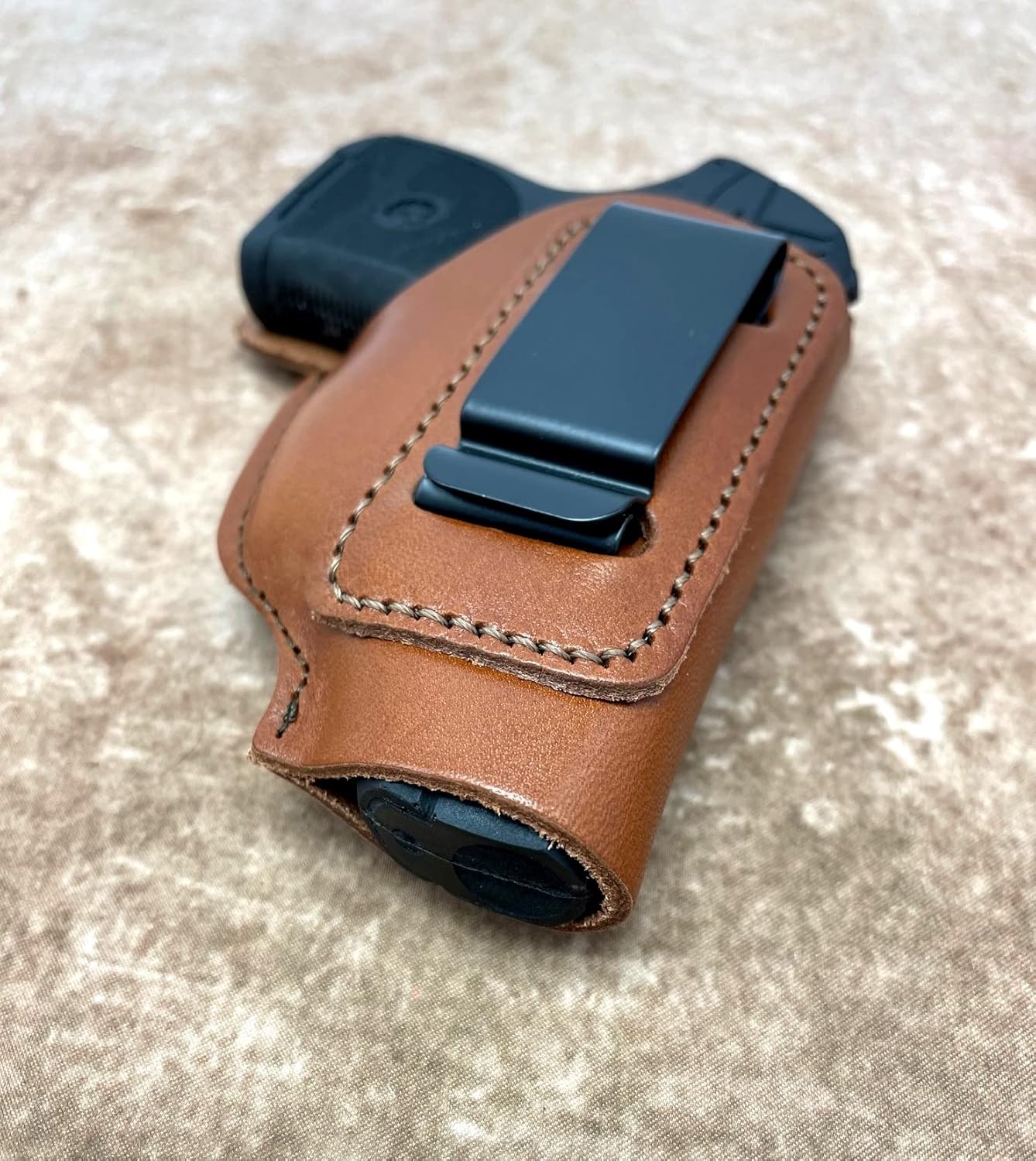 Fits Baby Autos, Right Hand Brown Leather Inside Pants Holster for COLT 22 25, RIGARMI 25, Beretta JETFIRE 950, Ruger LCP 380, Raven ARMS 25, More