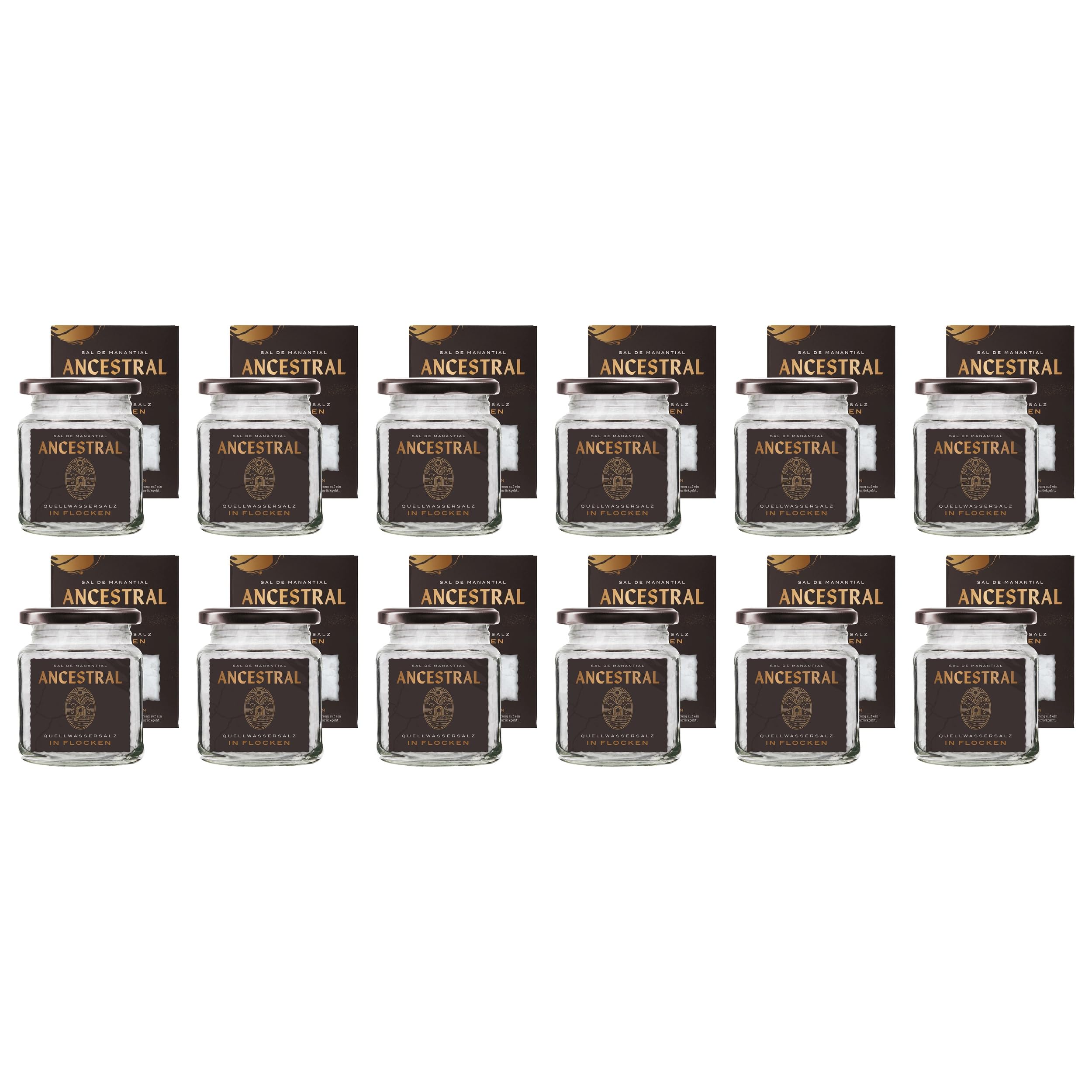 Sal de Manantial Ancestral Quellwassersalz in Flocken aus Spanien inkl. FeinWert E-Book (12 x 180 g)