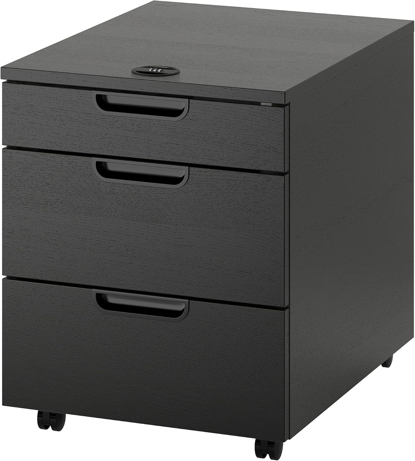 GALANT Drawer unit on castors, black stained ash veneer, 45x55 cm