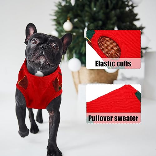 Miniatura 10 de PUMYPOREITY Suéter de Navidad para perro, suéteres cálidos para perros pequeños, suéteres de cuello alto para perros pequeños, suéter suave para