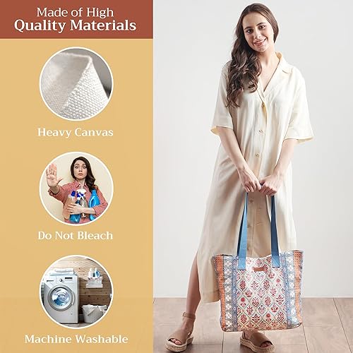 Miniatura 3 de Maison d' Hermine - Bolsa de lona de algodón reutilizable para mujeres, con asa para el hombro, bolsas a granel para compras y viajes