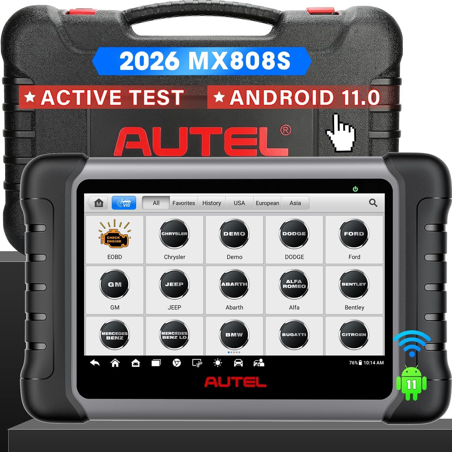 Autel MaxiCheck MX808S Skaner diagnostyczny do samochodów: 2026 Najnowszy w porównaniu z MK808S MK808BT Pro, skan bi-dyrekcyjny jak MK900 MX900 MK900BT, 3K+ aktywnych testów, 28+ resetów, wszystkie