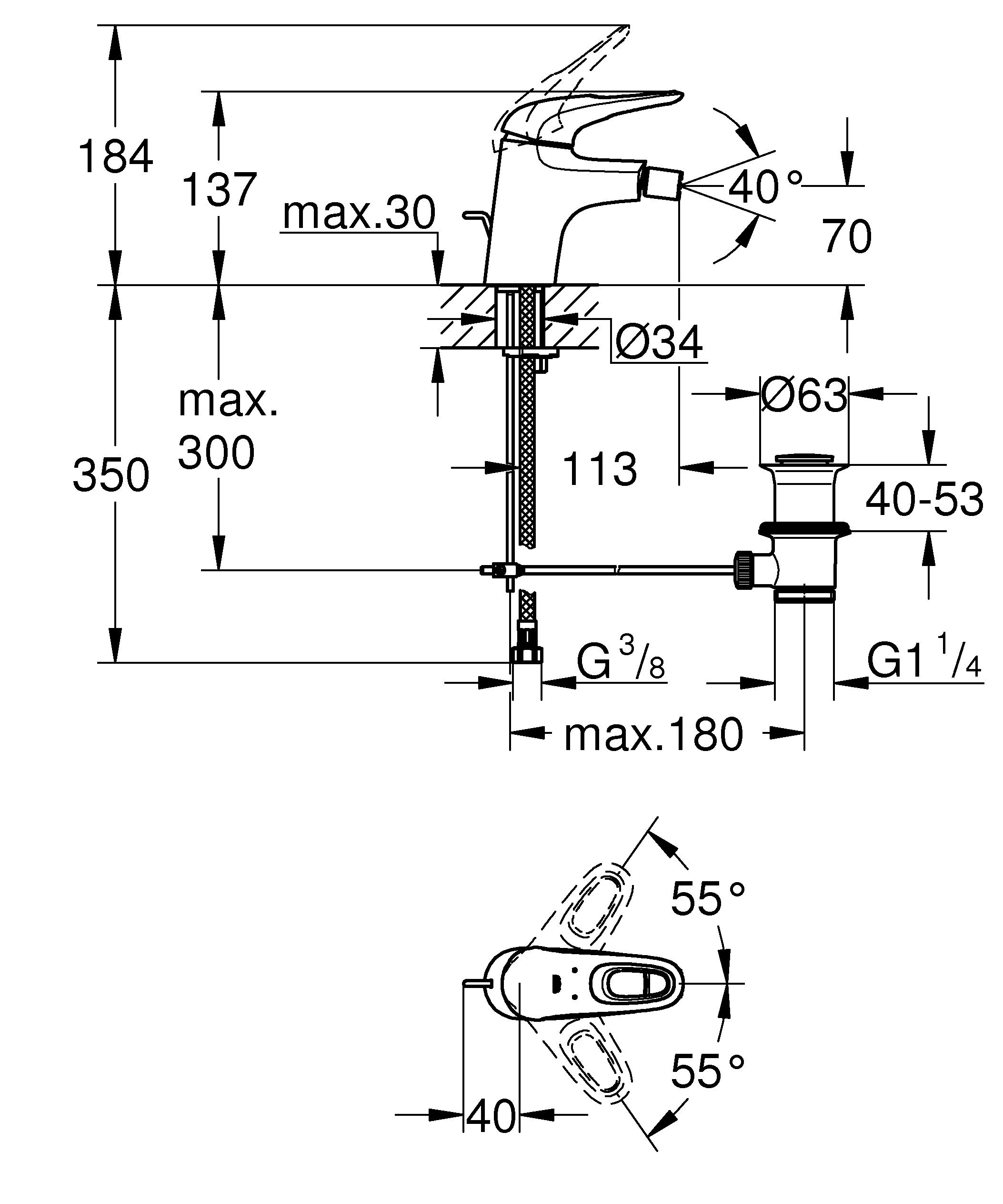 Grohe - Eurostyle New grifo Bide S Vaciador Blanco Ref. 33565LS3