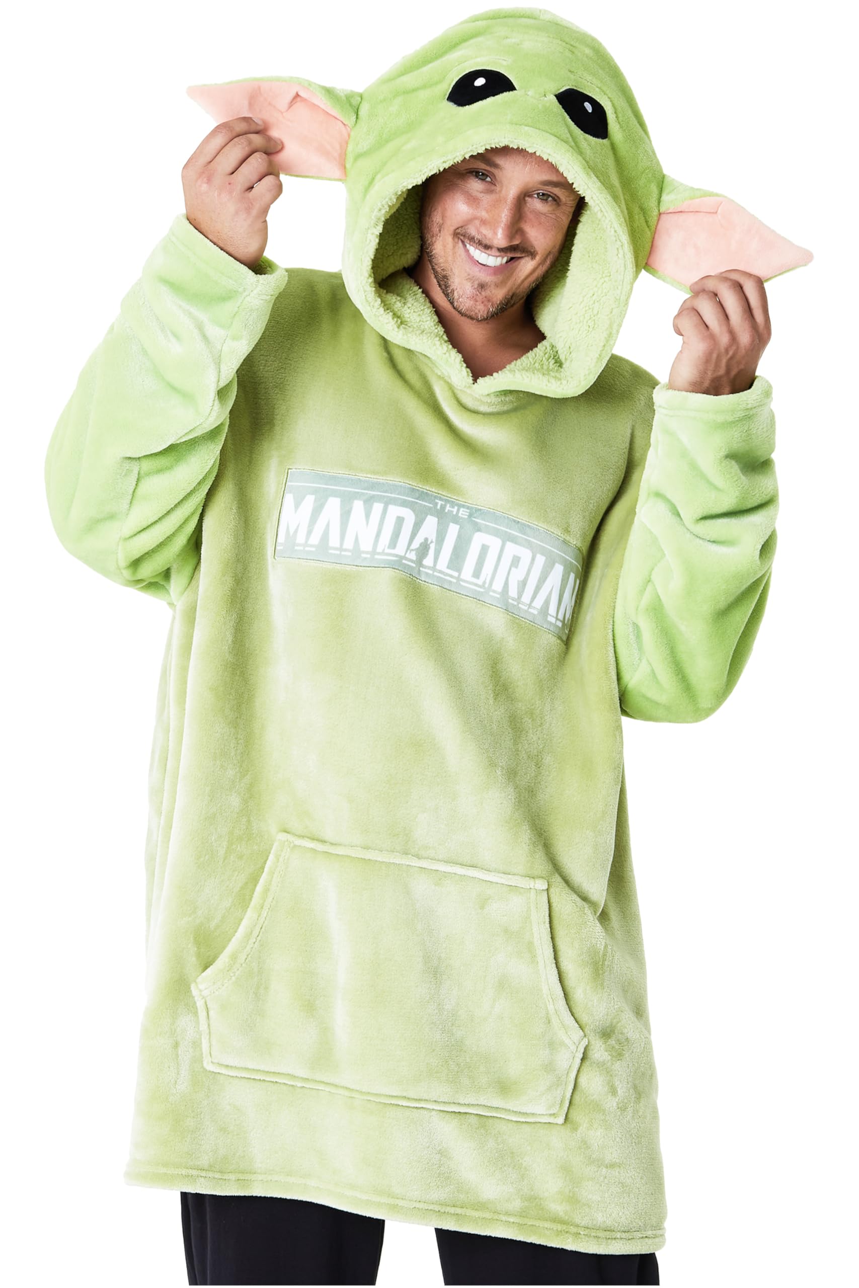 The Mandalorian Hoodies for Men, Baby Yoda Oversized Hoodie Blanket Green