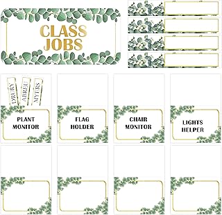 Classroom Jobs Pocket Chart with Name Cards Bulletin Board for Back to School Classroom Teacher Students Supplies,81 Pcs