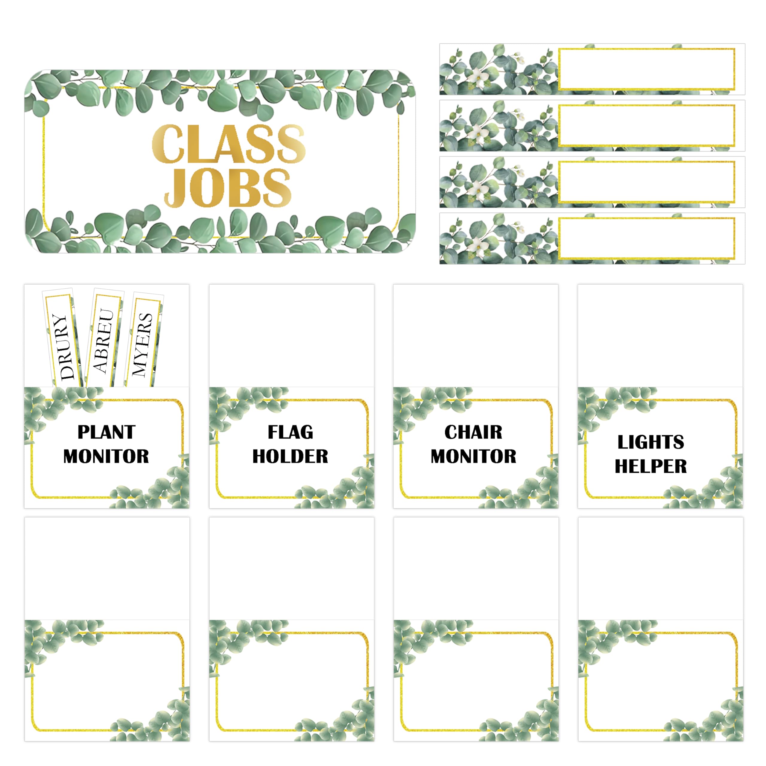 Classroom Jobs Pocket Chart with Name Cards Bulletin Board for Back to School Classroom Teacher Students Supplies,81 Pcs