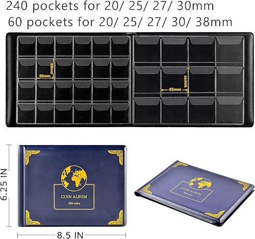 Miniatura 5 de Paquete de 12 hojas para coleccionistas y 12 hojas para colección de monedas