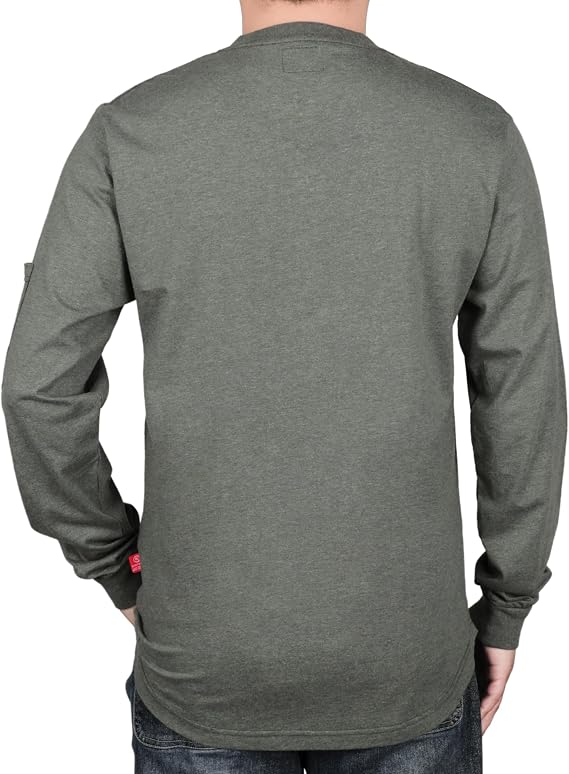 TICOMELA FR Shirts for Men Heather Series 6oz Flame Resistant T Shirt NFPA2112 CAT2 Fire Retardant Henley Shirts