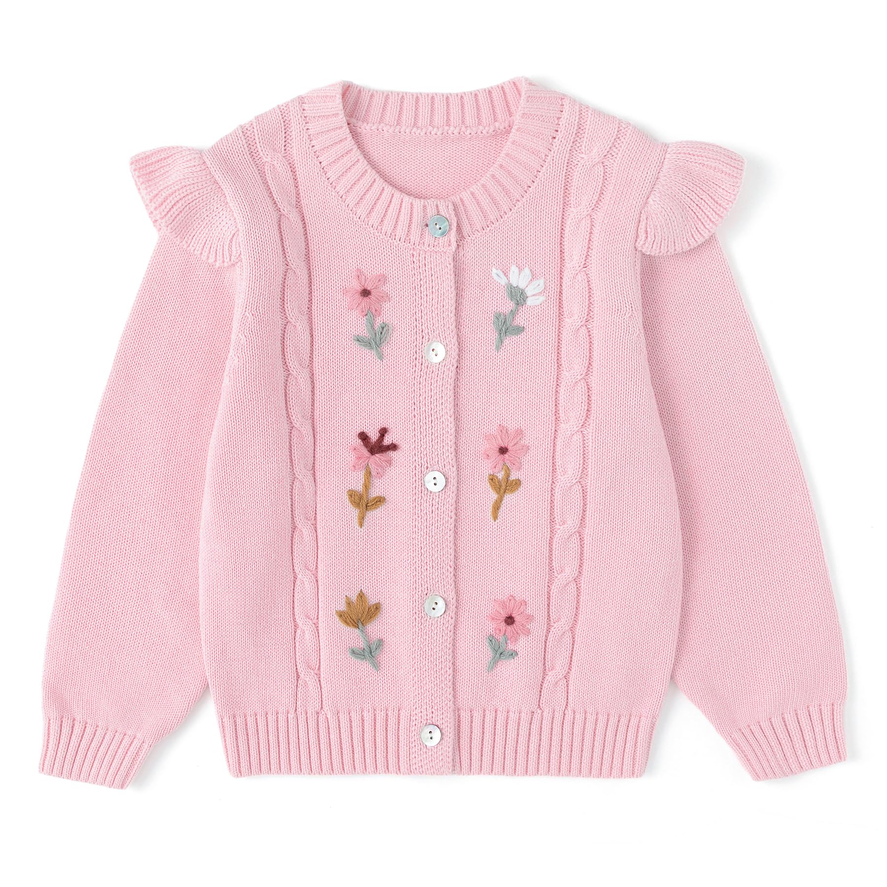 Curipeer Toddler Girl Sweater Cardigans, Long Sleeve Coat, 18M-9Y | Soft Warm Fabric, Spring and Fall Casual Wear, Little and Baby Girl