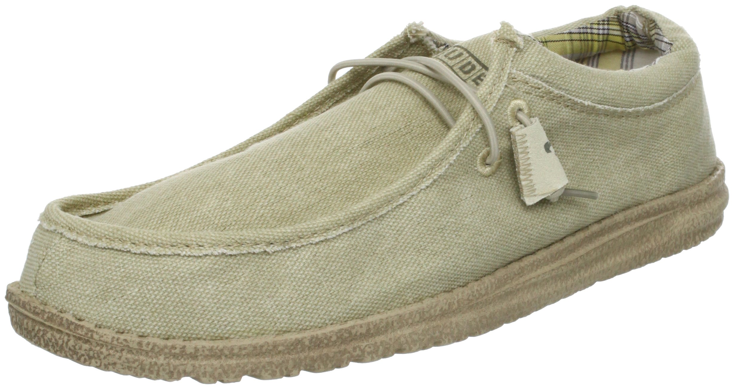 HEYDUDE Men's Wally Beige Size 7 | Men’s Shoes | Men's Lace Up Loafers | Comfortable &amp; Light-Weight