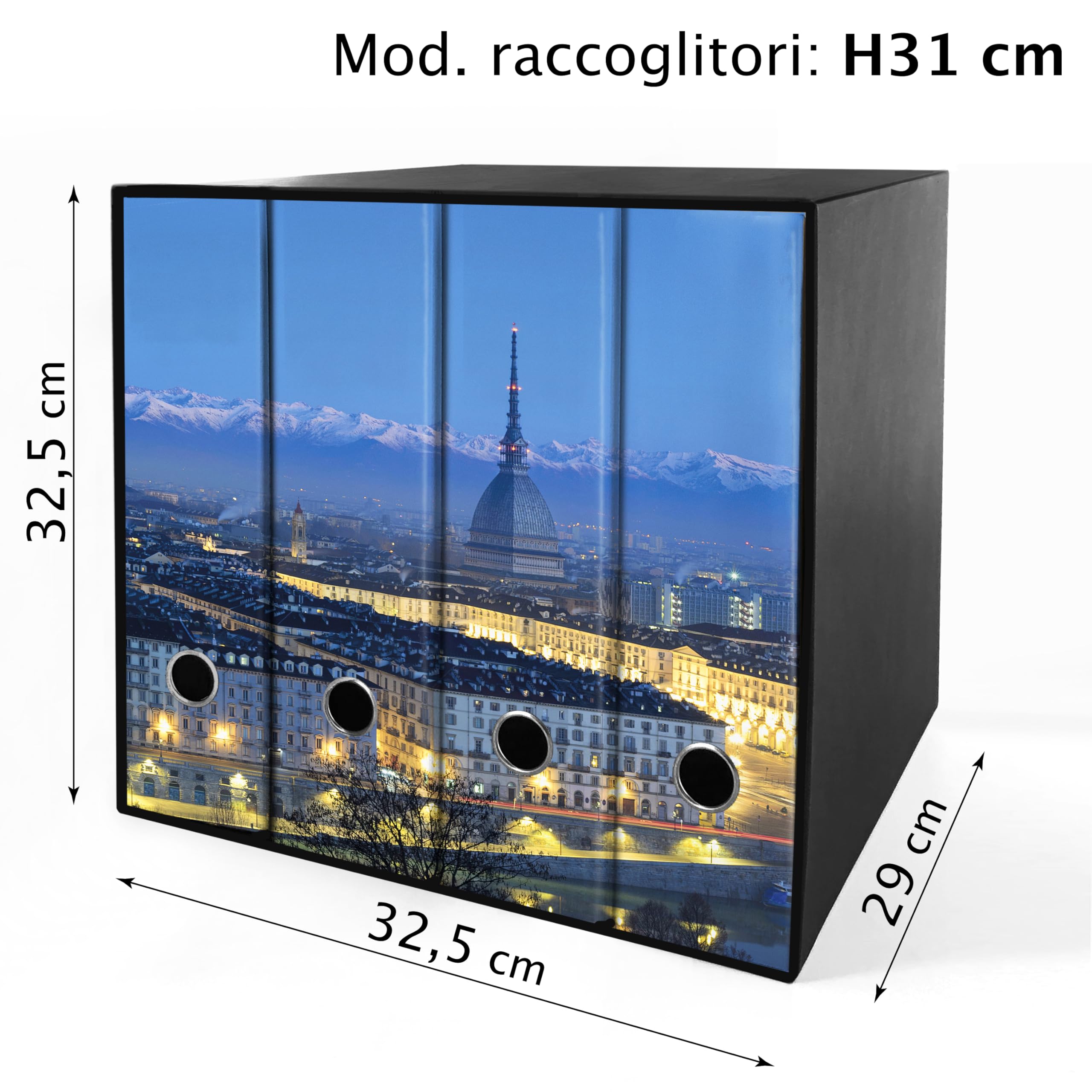 Set da 4 raccoglitori ad anelli TORINO - Faldoni SHAREPRINTING (H31 con 4 anelli)