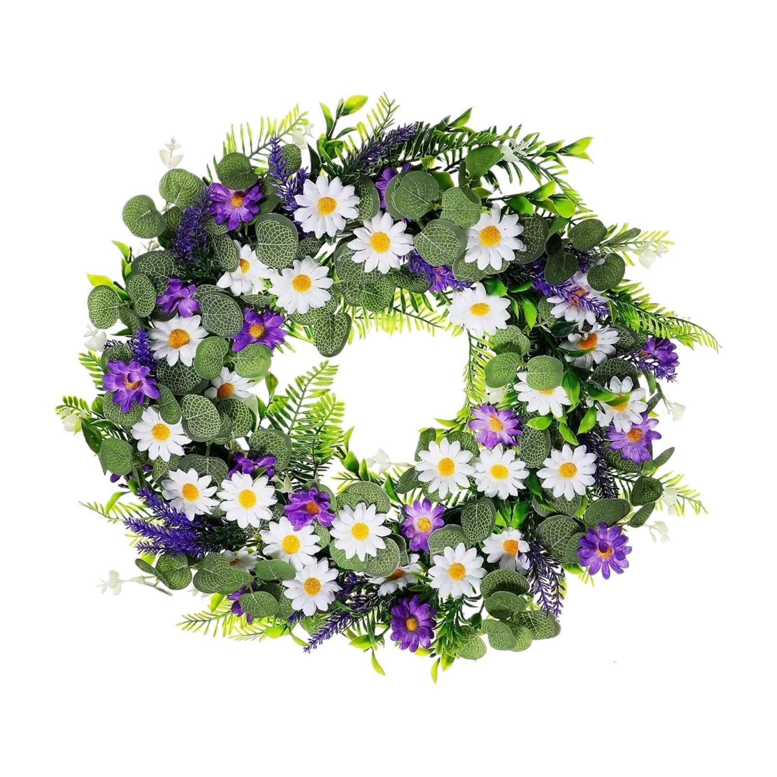 Summer Door Wreaths Outdoor Realistic Artificial Lavender Front Door Wreath Flower Indoor Outdoor Wedding Wall Hanging Decor
