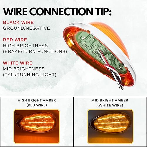 Miniatura 9 de Par (cantidad 2) 6 "ámbar Sleeper Cab LED Side MarkerTurn Led Light Clearance para Freightliner CenturyColumbia montaje en superficie 15LED,