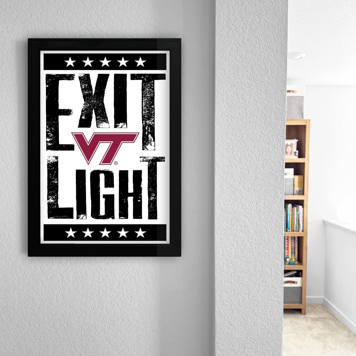 Limited Edition Virginia Tech Exit Light Letterpress Poster Art Print - Gifts for Virginia Tech Fan (No Frame)