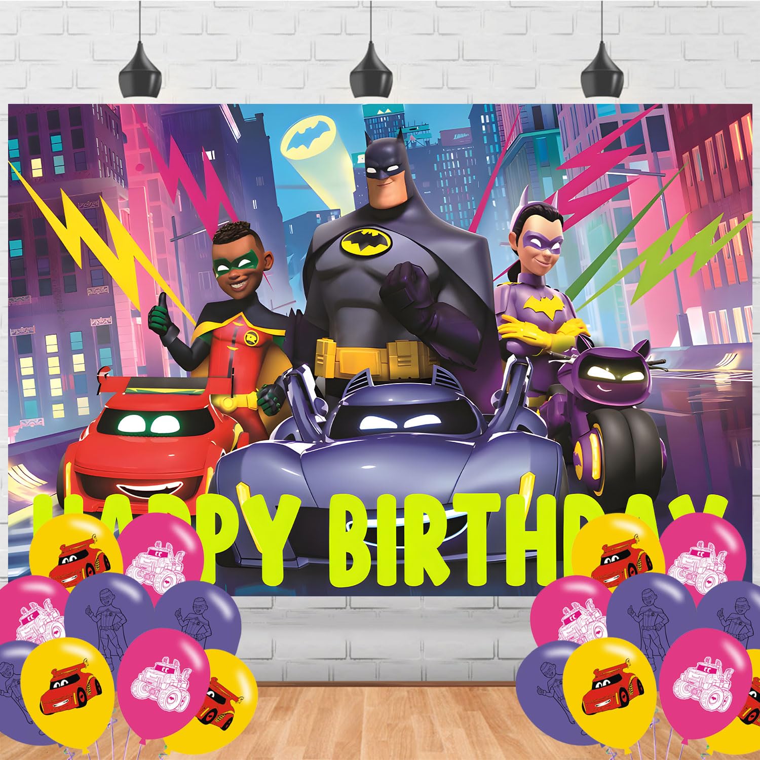 Wheels of Bat Backdrop 5x3 Vinyl Wheels of Bat Birthday Party Supplies Photography Background Picture Photoshoot Cake Table Decor Banner Shoot Drapes