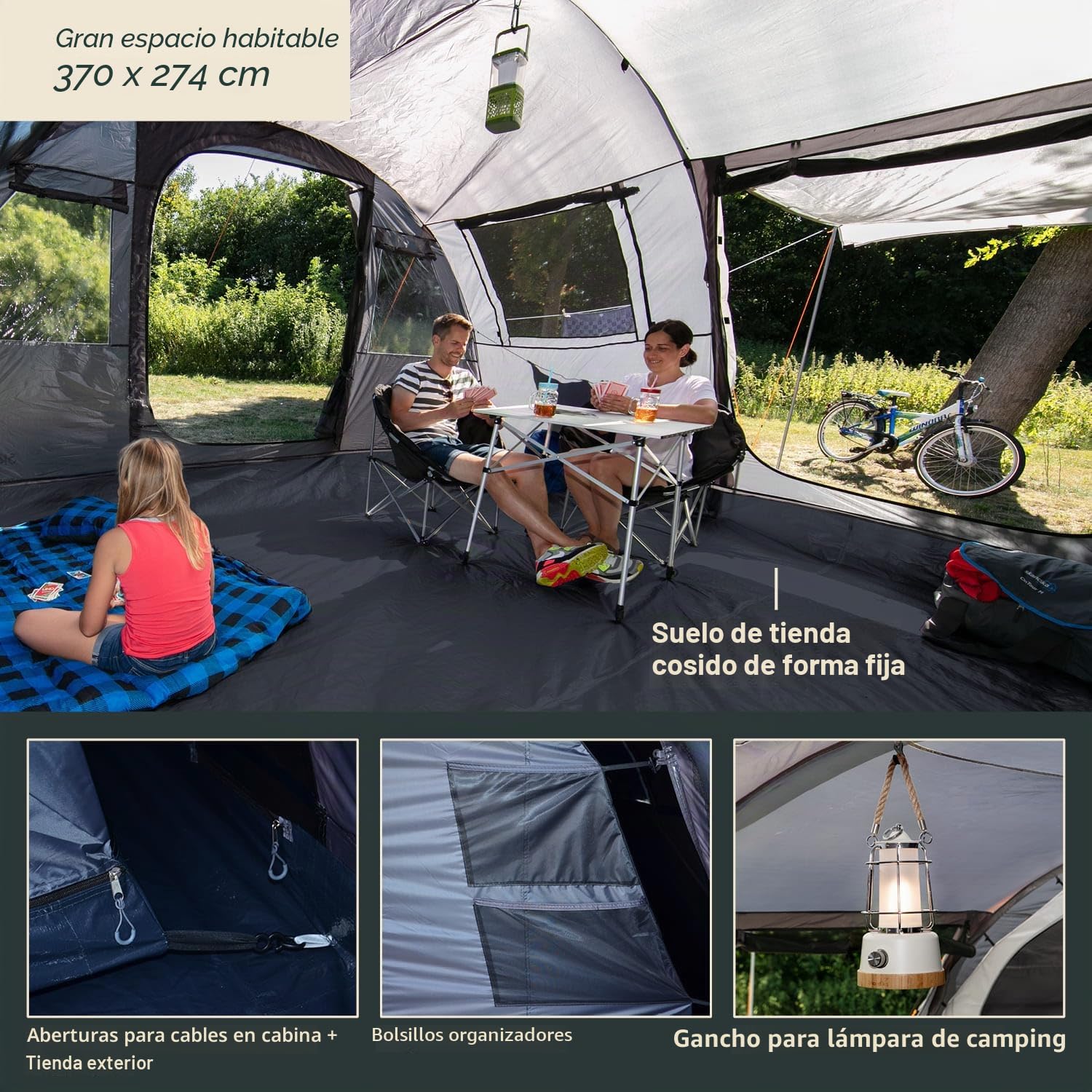 skandika Gotland 5 Sleeper Protect - Tienda de campaña Familiar - mosquiteras - Suelo Cosido en Forma de bañera - túnel